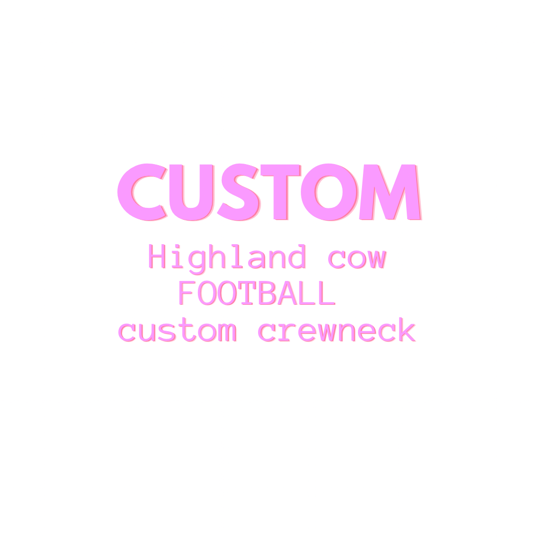 Custom Football Cow Crewneck Final Sale