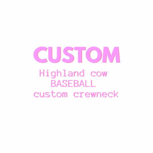 Custom Baseball Cow Crewneck Final Sale